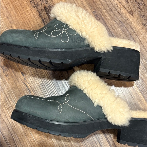 UGG Blossom Women's gray and Shearling Slippers - Picture 7 of 8